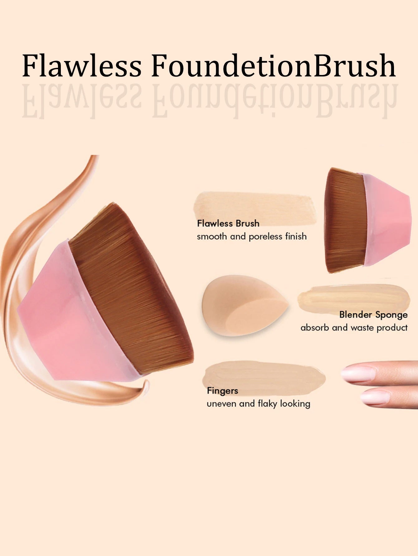 Pincel Profissional para Base e Maquilhagem – Acabamento Perfeito